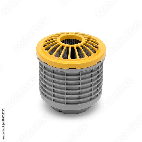 Gray Air Filter with Yellow Top