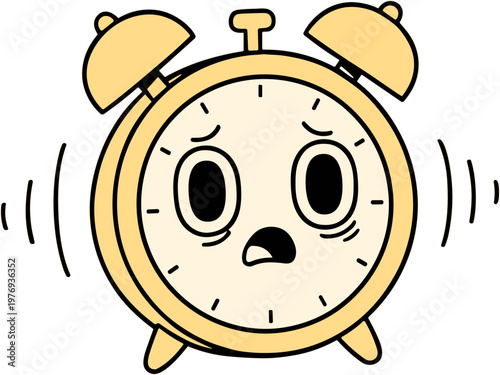 Scared Alarm Clock Illustration