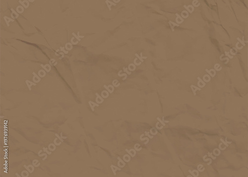 Textured brown paper sheet with wrinkles background material crumpled abstract