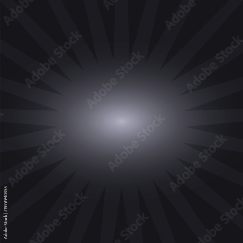 Black radial burst abstract background with sunburst rays from center, bold retro pop art style design ideal for comic themes, posters, banners, advertising, presentations, wallpapers