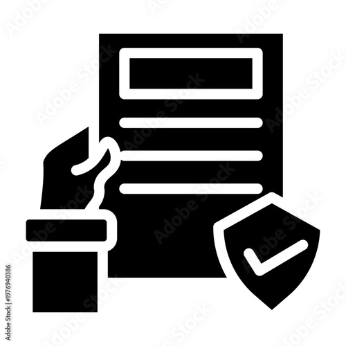 Consent Form Vector Glyph Icon Design