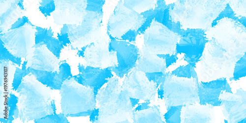 Abstract bright cyan and light blue acrylic paint smudge texture background for creative modern graphic design and minimal web banner