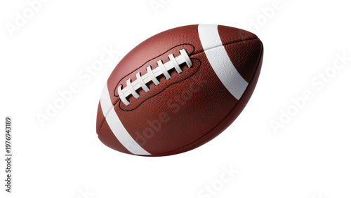 Canvastavla Brown leather American football with white stripes and laces