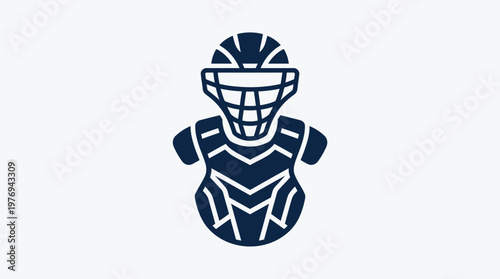 Baseball Catcher's Gear Icon in Dark Blue