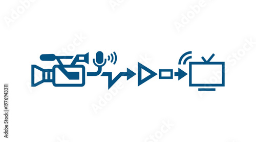 Broadcast Workflow Camera Microphone Transmitter and TV