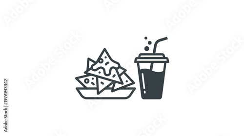 Icon of Nachos and Soda Cup