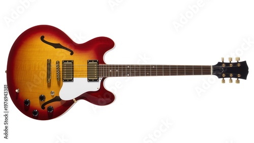 Cherry Sunburst Semi-Hollow Electric Guitar with Rosewood Fretboard