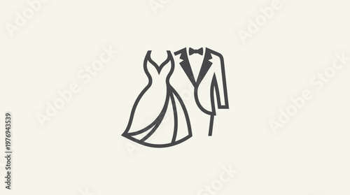 Elegant Minimalist Wedding Outfit Icon