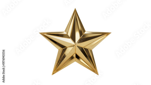 Fotografía Shiny metallic gold star with three dimensional relief detail