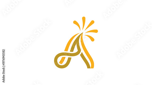 Abstract Letter 'A' Logo with Burst Element