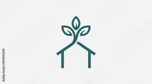 Eco-Friendly Home Logo Nature and Sustainable Living