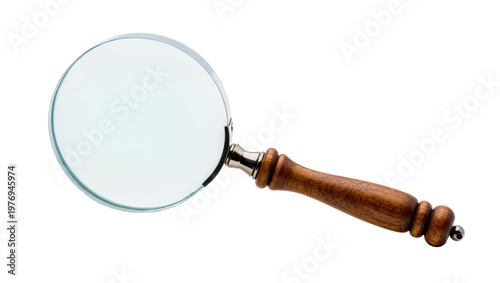 Vintage Wooden Handled Magnifying Glass with Metal Frame