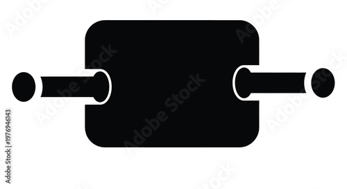 A simple black and white illustration depicts a toggle switch with two circular knobs high quality