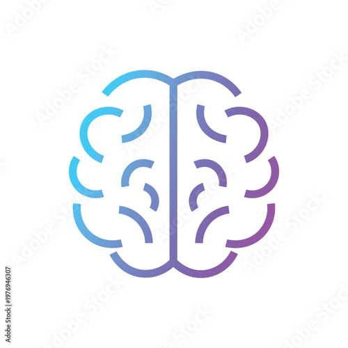 Human Brain Icon, Intelligence and Psychology Symbol, Neurology and Mental Health Sign, Artificial Intelligence Graphic, Creative Thinking Illustration