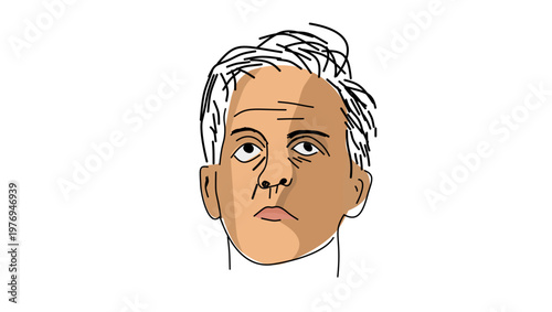 Ludwig Wittgenstein portrait, flat vector illustration