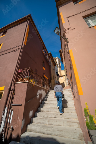 cityscape of Ghizzano, a small colorful village in the municipality of Peccioli in Pisa, Tuscany, Italy
