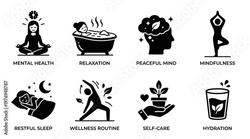 Self-Care Wellness Silhouettes