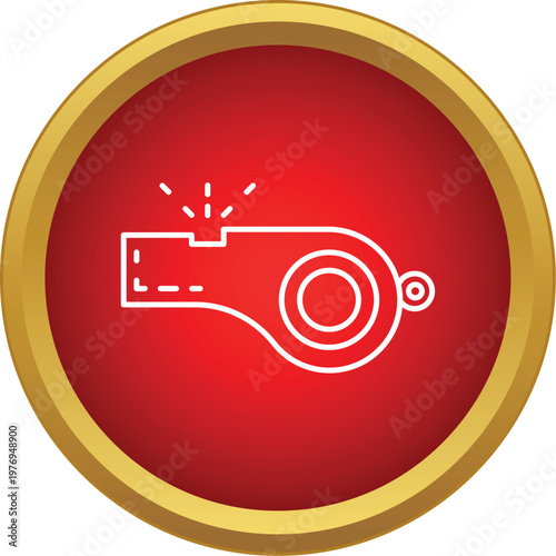 Referee whistle generating sound, representing sports authority and signaling