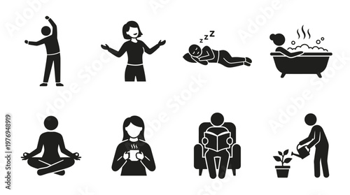 Self-Care Wellness Silhouettes