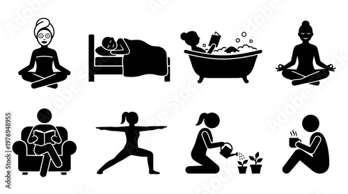 Self-Care Wellness Silhouettes