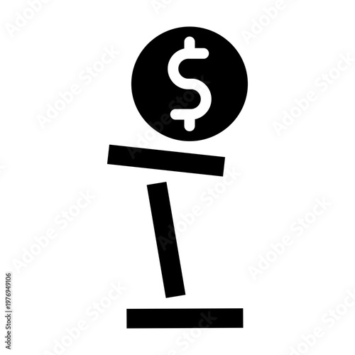 Financial Risk Assessment Vector Glyph Icon Design