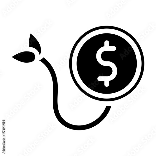 Sustainable Finance Vector Glyph Icon Design