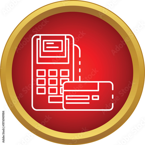 Credit card terminal processing a banking transaction for retail payment