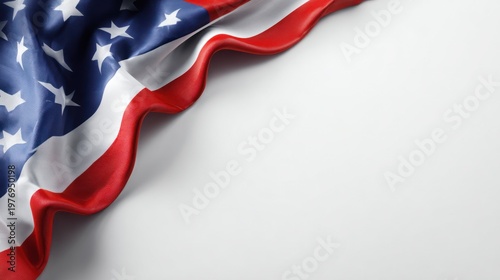 American Flag Corner Background with Copy Space Patriotic USA Fabric