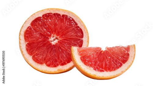 Canvastavla Ruby Red Grapefruit Slices Showing Juicy Segments and Rind