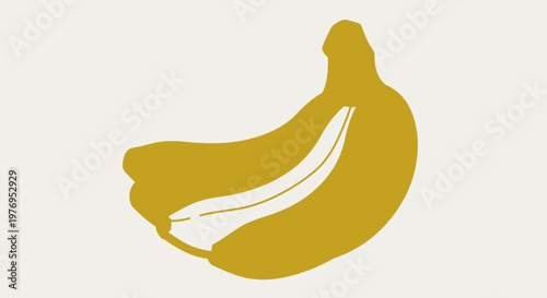 Graphic illustration of a ripe banana fruit with a simplistic design