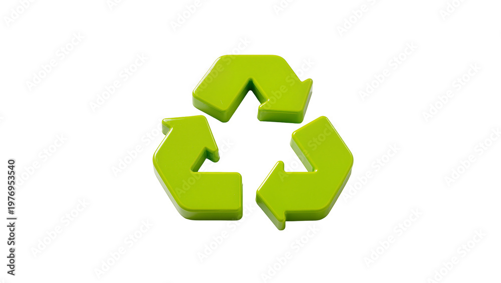 Obraz premium Lime Green Recycling Symbol with Three Arrows Circular Motif