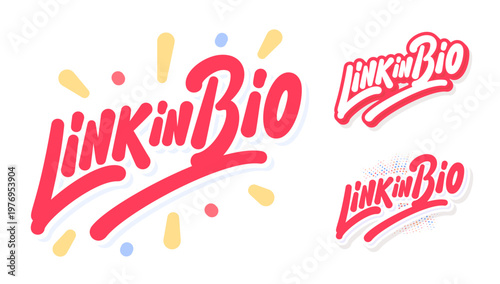 Link in Bio Typography Sticker Text Set