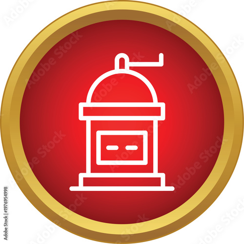 Manual coffee grinder line icon symbolizing fresh coffee preparation