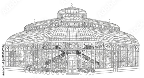 Vintage hand drawn sketch of European city streets with historic buildings and landmarks
