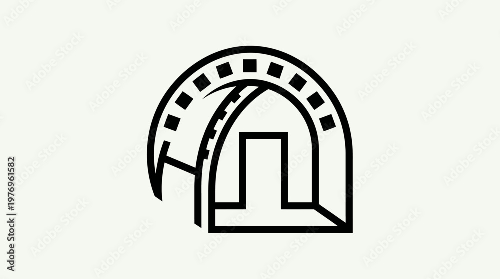 Fototapeta premium Abstract Archway With Geometric Design Elements