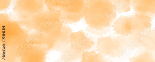 Abstract orange and white watercolor spot texture background illustration. This luminous acrylic paint cloud arrangement establishes a seamlessly textured foundation for commercial creative projects.