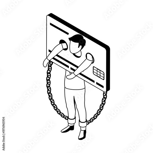 Icon depicting a minimum payment in isometric style
