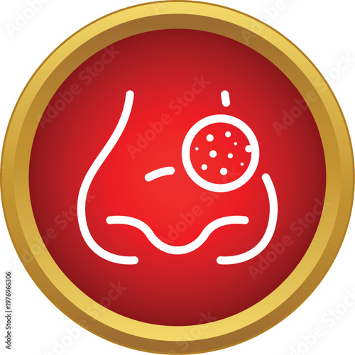 Nose experiencing skin irritation and rash, representing allergy or rhinitis symptom