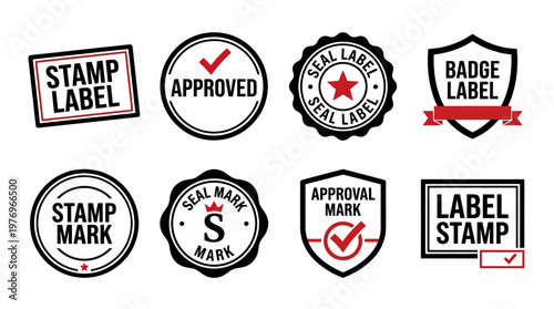 Vector Certified & Official Approval Stamp Badges