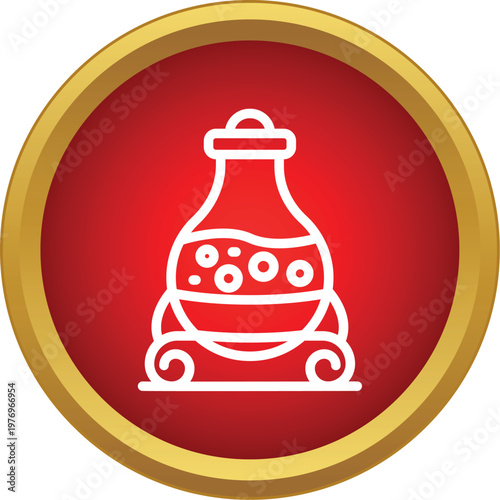 Laboratory flask boiling liquid on a stand, representing science and chemical experiments