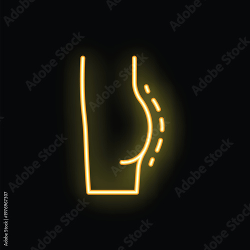 Neon sign depicting liposuction surgery showing body contouring