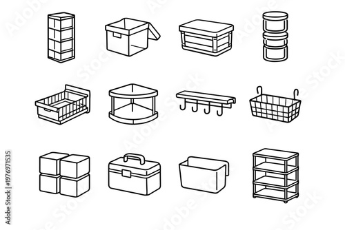 Under modular vector generation icon bin image compact basket simple pantry sliding