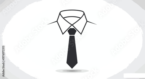 Black Tie and Collar Icon.