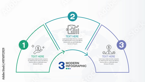 3 Step Business Workflow Infographic Design