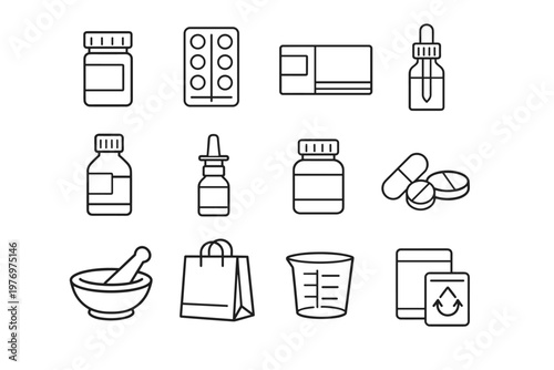 Image refill simple dropper vector paper pill cough medicine icon tablet generation