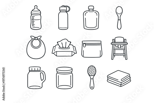 Eco bag bib organic vector storage pouch icon bristle image reusable simple