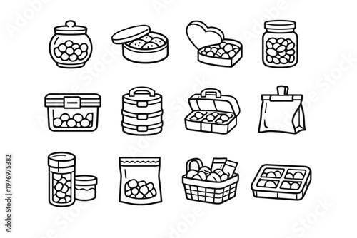 Food case image candy generation granola clip simple snack basket portable icon