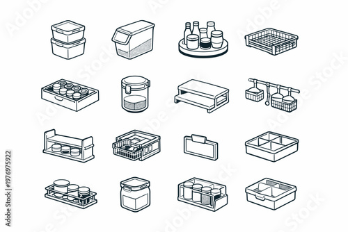 Vector jar icon grain container generation storage rack image wall compartment box