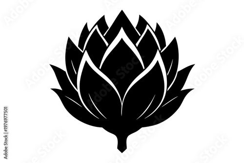Canvas Print King Protea flower icon, king protea flower silhouette vector,  king protea flow