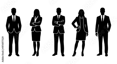 Business people silhouettes, professional team set, office worker vectors